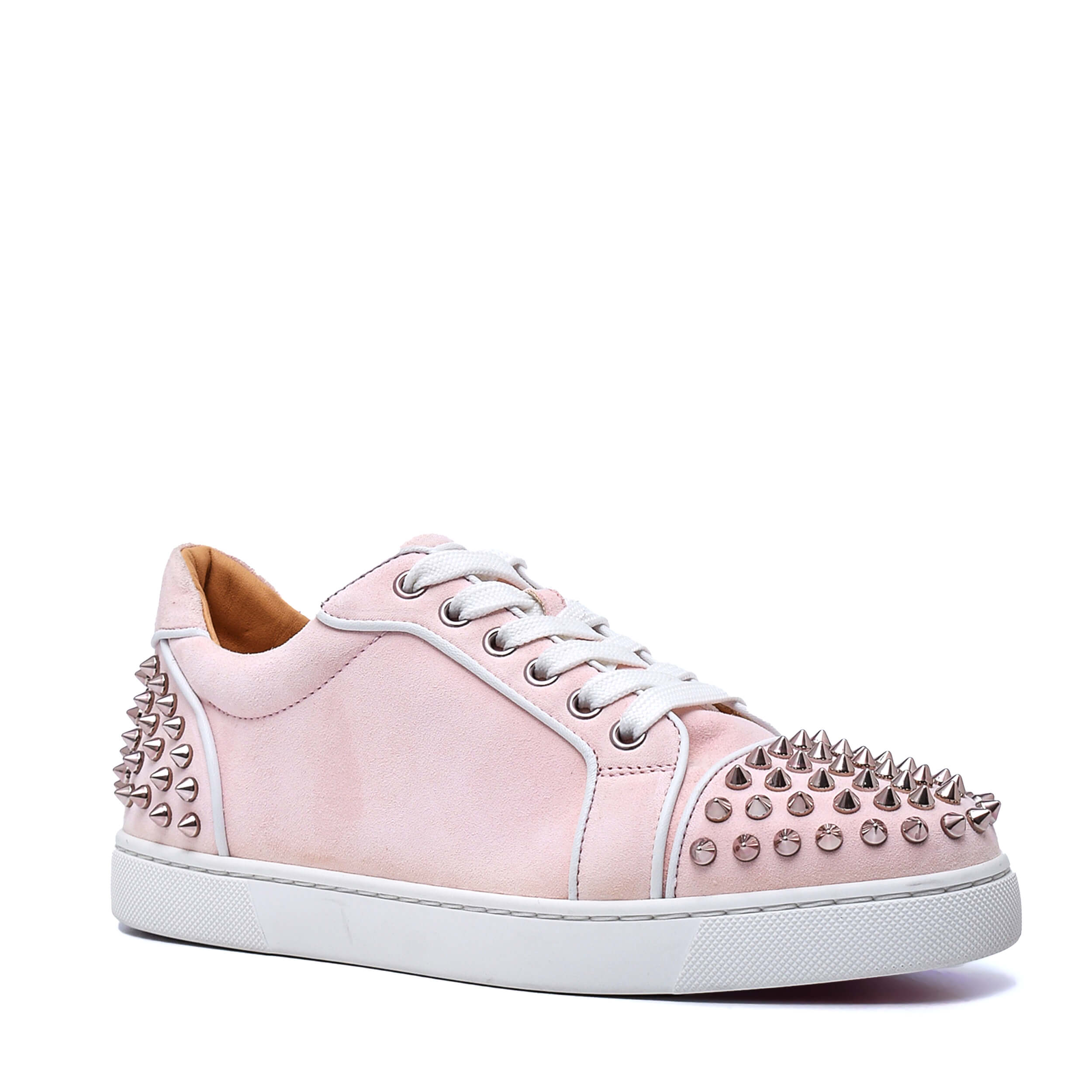 Christian Louboutin - Pink Suede Skateboard Sneakers / 38